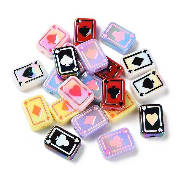 UV Plating Rainbow Iridescent Acrylic Enamel Beads