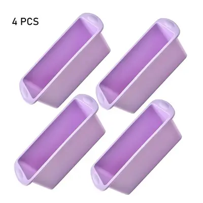 Silicone Bread Loaf Pan, 4pcs Non-stick Bread Mold, Rectangle Bread Pan, Baking Mold, Great for Homemade Breads, Cakes, Brown...