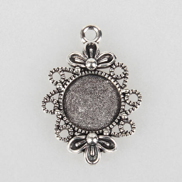 Tibetan Style Filigree Alloy Pendant Cabochon Settings