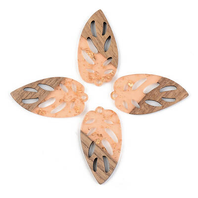 Transparent Resin & Walnut Wood Pendants