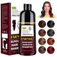 FARNDU Hair Dye 3-in-1 Shampoo, Cover Gray Hairs, 10-15 Mins Hair Coloring, Plant Extracts, Long Lasting, Mild, Burgundy (400...