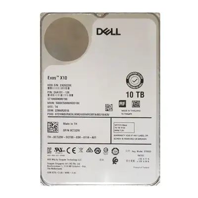 0C7J2W Dell 10TB 6Gb/s SATA 7200 3.5-Inch Hard Drive
