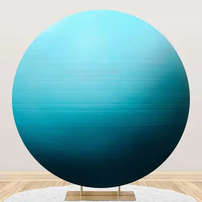 Circle Blue Uranus Surface Texture Birthday Backdrop - Aperturee