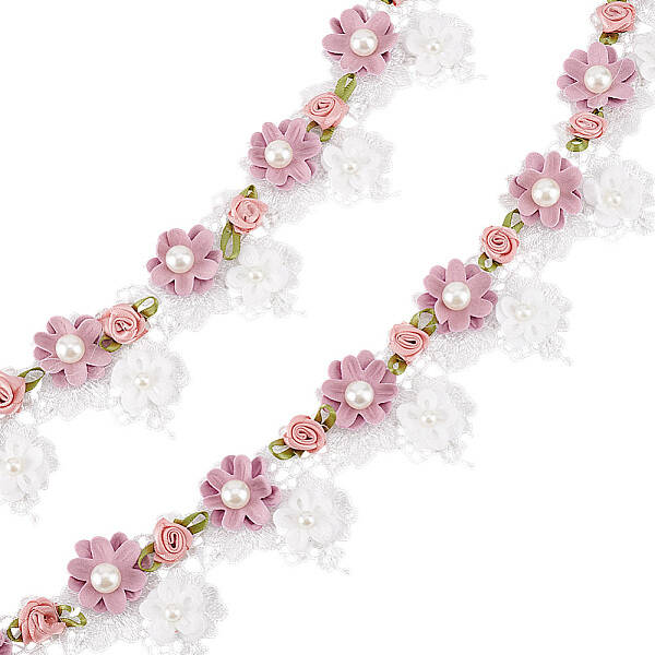 2 Yards Polyester Embroidery Flower Lace Trim