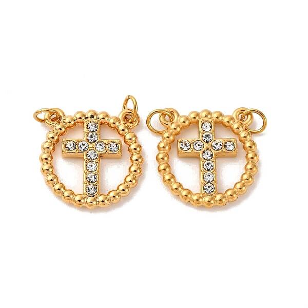 304 Stainless Steel Rhinestone Pendants