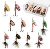10PCS Rooster Tail Fishing Lures – Inline Spinner Baits Kit for Trout, Bass & Salmon – Effective in Freshwater, Streams &...
