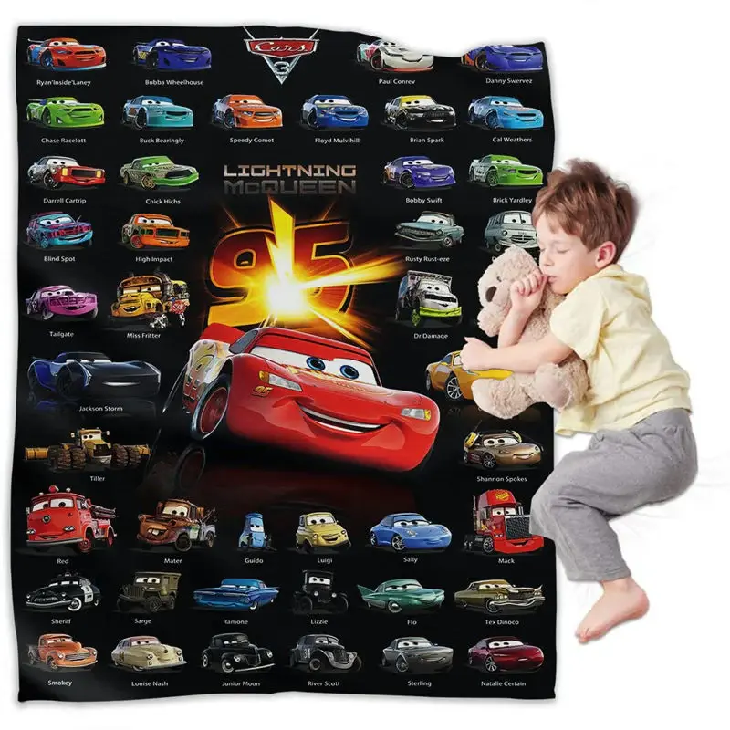 Cartoon Car Theme Super Soft Throw Blanket for Boy - Aperturee