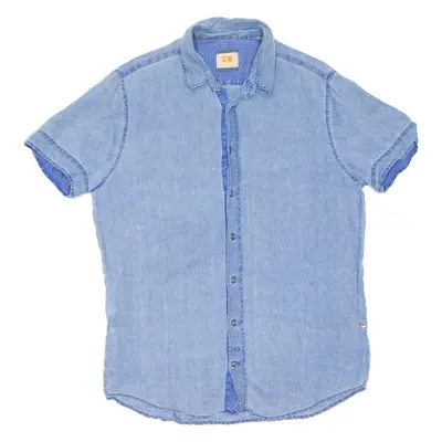 HUGO BOSS Boss Orange Mens Plain Shirt Blue M