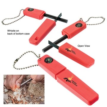 100 Promotional 3-IN-1 Flint Fire Starter, Emergency Whistle & ...