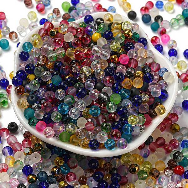 Opaque Spray Painted Glass Beads