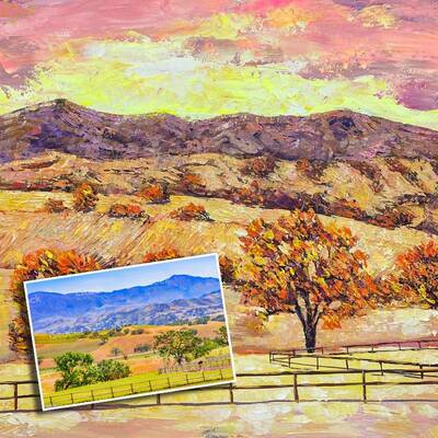 Abstract Vineyards Paintings from Photo Original Farmland Acrylic Painting Nature Wall Decor for Home | PAINTING FROM PHOTO #...
