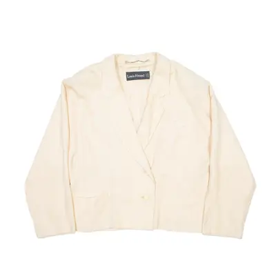 LOUIS FERAUD Blazer Jacket Beige Viscose 90s Womens UK 18