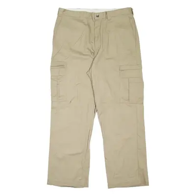 DICKIES Cargo Workwear Mens Trousers Beige Loose Straight W36 L30
