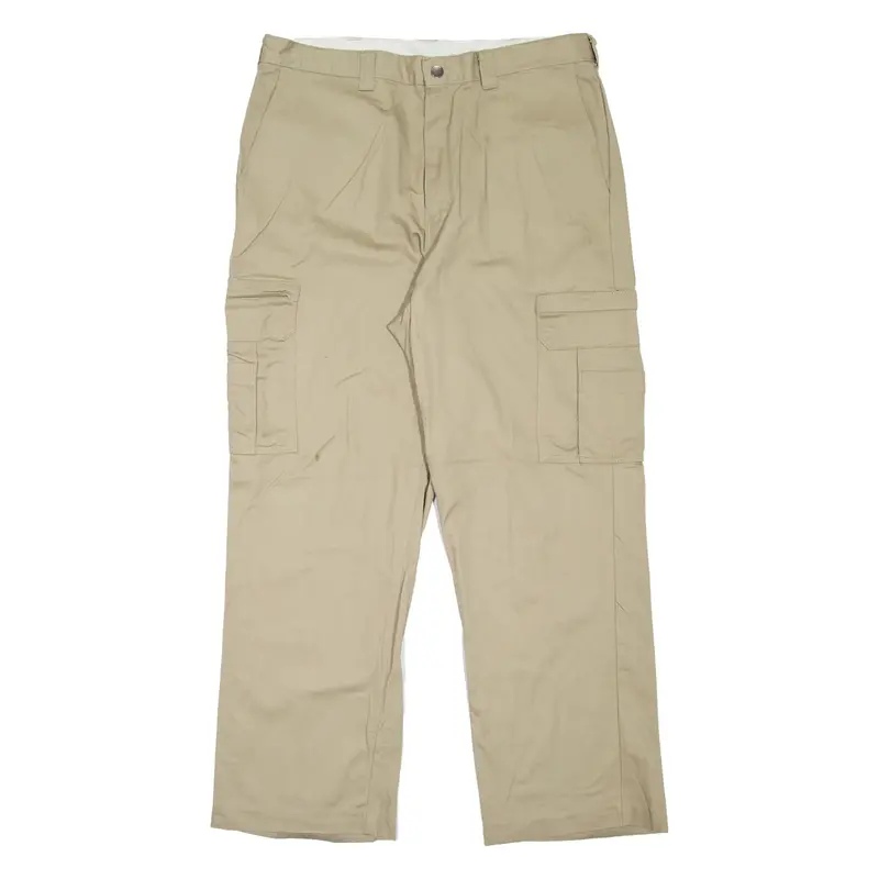 DICKIES Cargo Workwear Mens Trousers Beige Loose Straight W36 L30