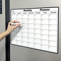 Dry Erase Fridge Magnetic Calendar, 1 Count Magnetic Monthly Planner, Room Decor Magnetic Dry Erase Calendar, Kitchen Decor, ...