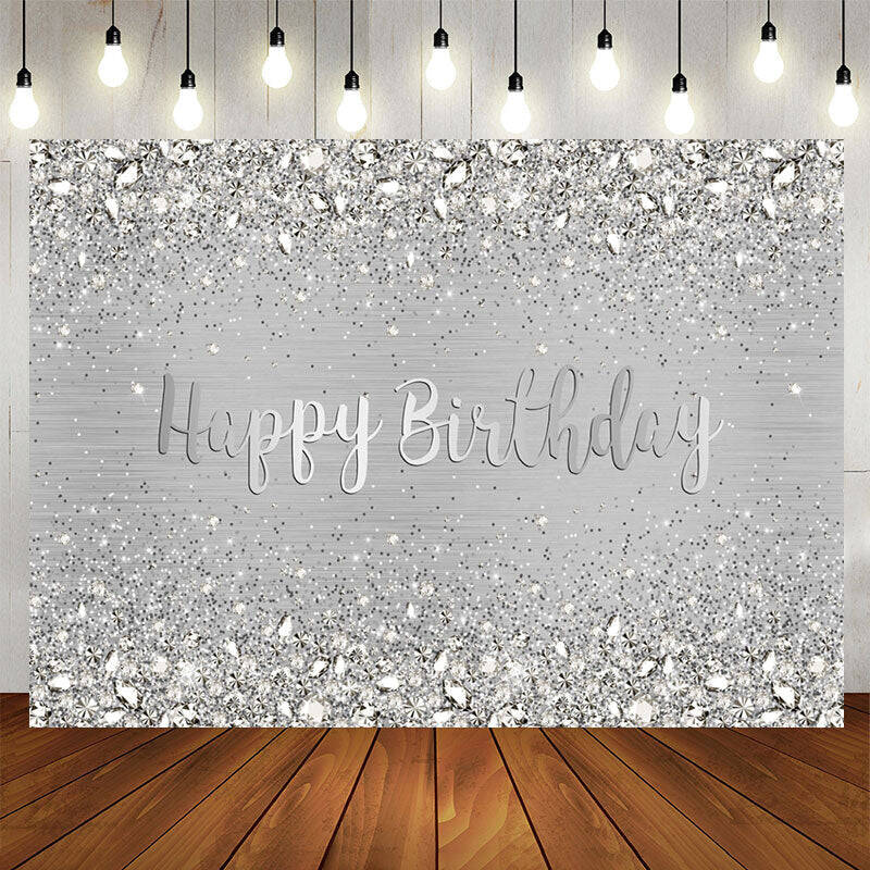 Aperturee Light Grey Happy Birthday Backdrop For Party
