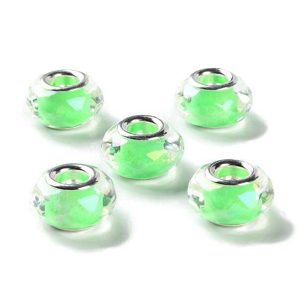 Shell Filling Brass Cores Acrylic European Beads