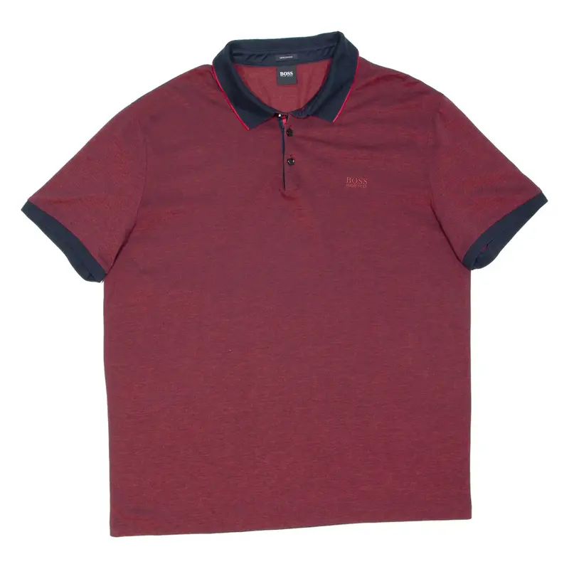 BOSS Mens Polo Shirt Maroon 2XL