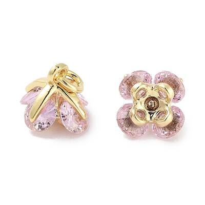 Brass Micro Pave Cubic Zirconia Charms