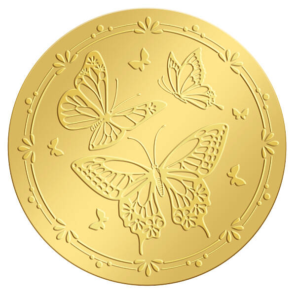 Self Adhesive Gold Foil Embossed Stickers