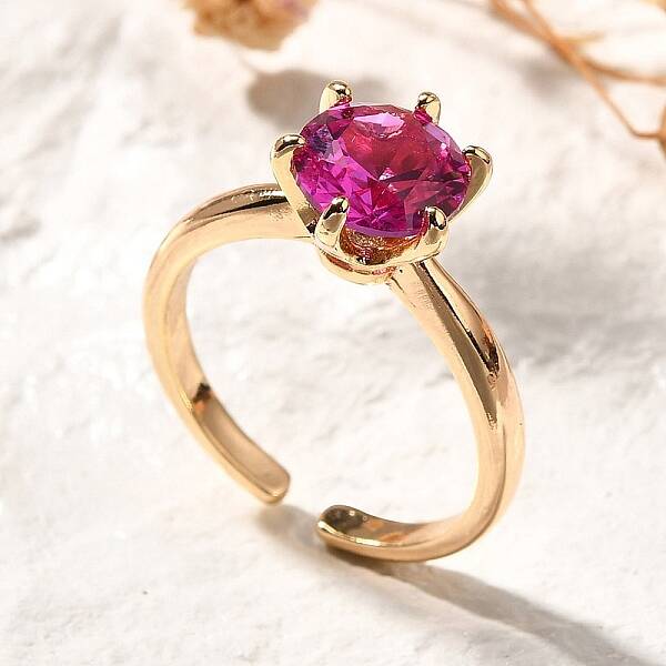 Brass Micro Pave Cubic Zirconia Cuff Rings for Women