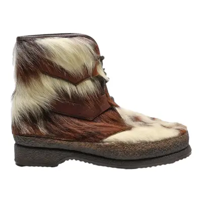 Lace-Up Boots Brown Synthetic Womens UK 3