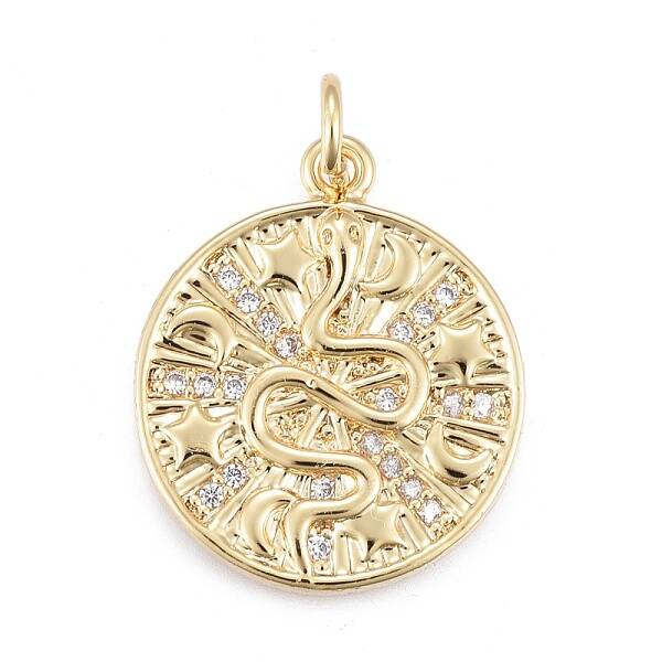Brass Micro Pave Cubic Zirconia Pendants