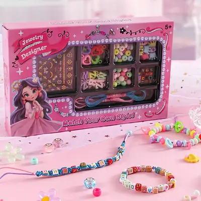 DIY Beaded Jewelry Making Kit, 1 Box Accessories Making Kit for Kids, Educational Handmade Toy, Beaded Bracelet Necklace Jewe...