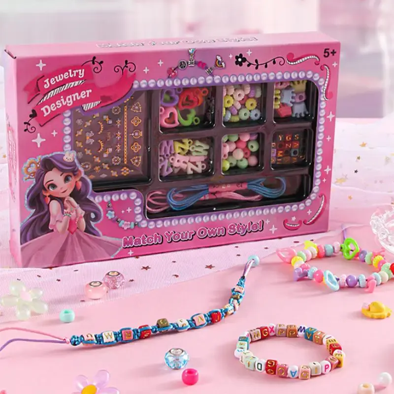 DIY Beaded Jewelry Making Kit, 1 Box Accessories Making Kit for Kids, Educational Handmade Toy, Beaded Bracelet Necklace Jewe...