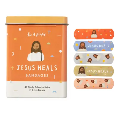 Jesus Heals Bandages - 40 Sterile Adhesive Strips in 5 Fun Designs - Latex-Free & Water Resistant - Gentle Reminder of Faith ...