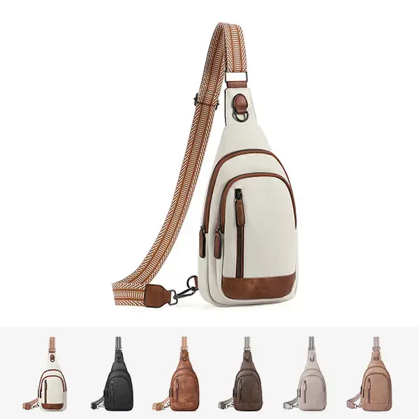 CLUCI falldealsforyou Sling Bag for Women Men Crossbody Leather Large Sling Backpack Fanny Packs Chest Bag for iPad Travel Hi...