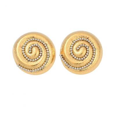 304 Stainless Steel Vortex Spiral Stud Earrings