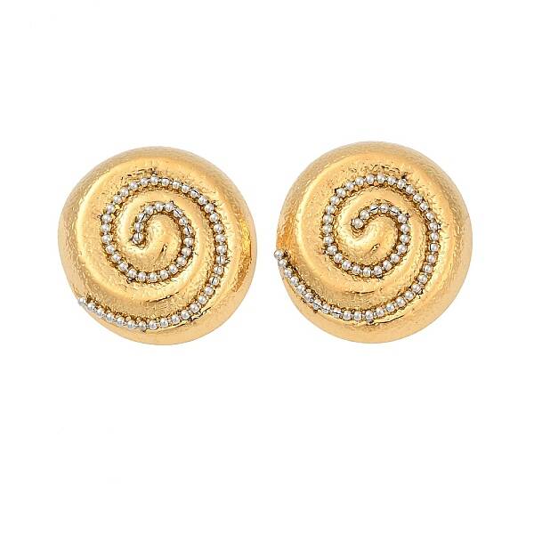 304 Stainless Steel Vortex Spiral Stud Earrings