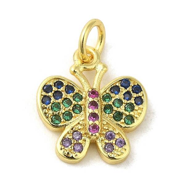 Real 18K Gold Plated Brass Pave Cubic Zirconia Pendants