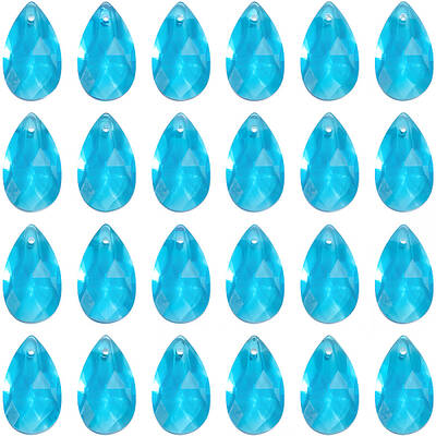 40Pcs Faceted Teardrop Glass Pendants