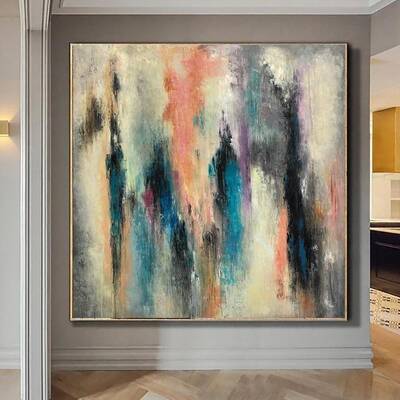 Original Large Painting Colorful Wall Art Oil Canvas Painting Oil Living Room Artwork Decor Palette Knife Painting | DREAMS C...