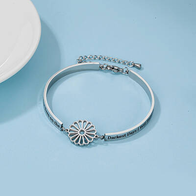 Sunflower Stainless Steel Link Bracelets for Women