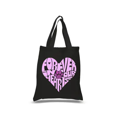 Forever In Our Hearts - Small Word Art Tote Bag - Small - Red