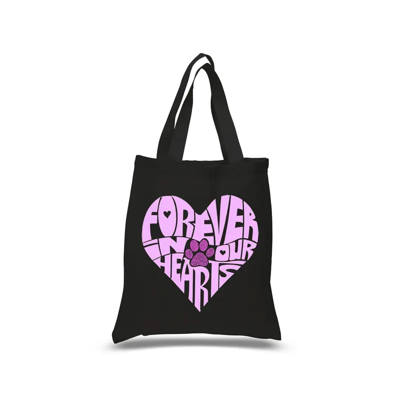 Forever In Our Hearts - Small Word Art Tote Bag - Small - Red