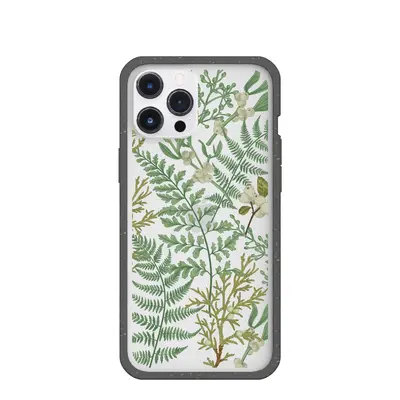 Clear Herbarium iPhone 12 Pro Max Case With Black Ridge