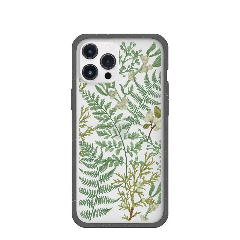 Clear Herbarium iPhone 12 Pro Max Case With Black Ridge