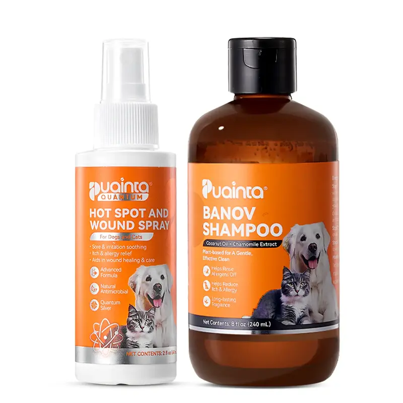 Pet Health CareSpa Gift Combo -4ozPuainta Pipot Skin Sprays forDogs and Cats-nature soothingsprayreduceithy+8oz PuaintaBanov ...