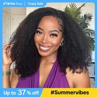 [3 In 1 Half Wig] OQ HAIR Afro Curly Glueless Half Wig 180% 250% Density Upgrade With Drawstring Cap Invisible Hairline Human...