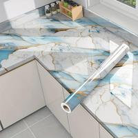 Self-adhesive Marble Pattern Wallpaper, 1 Roll Removable Waterproof Wall Sticker, Peel & Stick Wall Sticker for Rooms, Kitc...