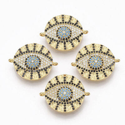 Brass Micro Pave Cubic Zirconia Links connectors