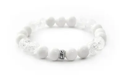 Agato MINK28/17 Jadeite and Crystal Bead Bracelet