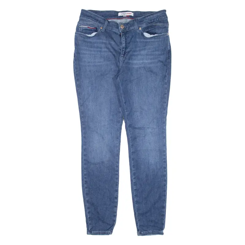 TOMMY JEANS Mid Rise Womens Jeans Blue Slim Skinny W30 L28