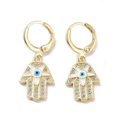 Real 18K Gold Plated Brass Dangle Leverback Earrings