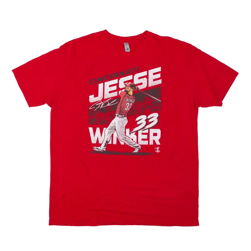 NEXT LEVEL APPAREL Cincinnati Reds Jesse Winker Baseball USA T-Shirt Red Short Sleeve Mens XL