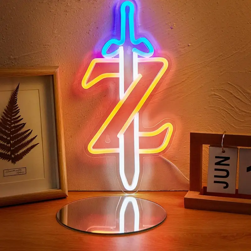 Sword Design Neon Sign Light, USB Powered Creative Night Lamp, Novelty Lighting for Household & Desktop Decor, Ambient Ligh...